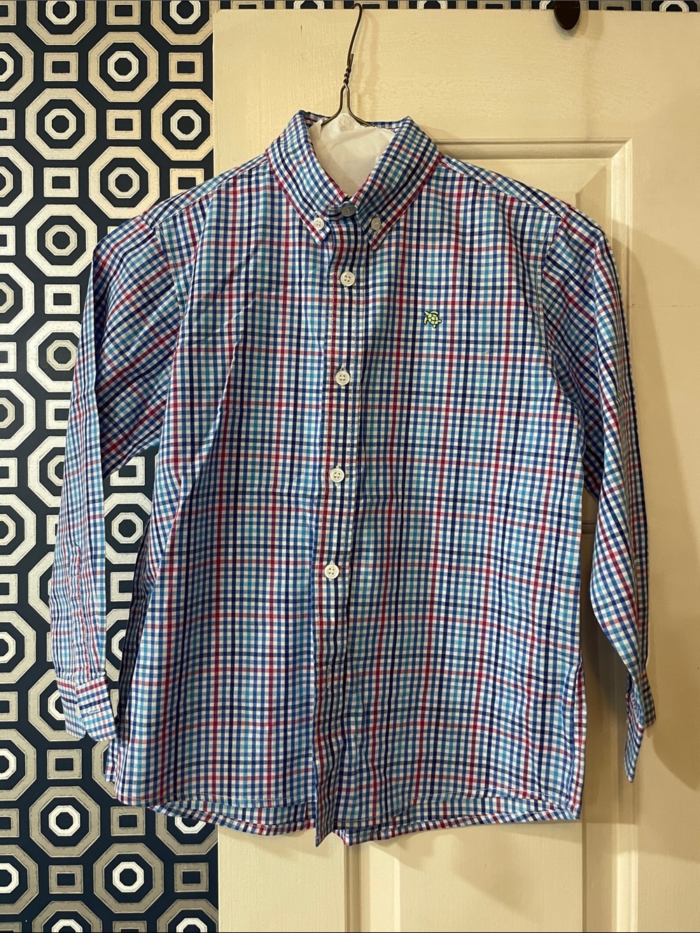 Boys J Bailey Plaid Button-Down Shirt in Blue and Red